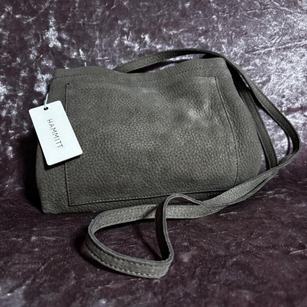 Hammitt Duke Grey Natural Gold Rivett Triple Compartment Crossbody - Picture 4 of 5